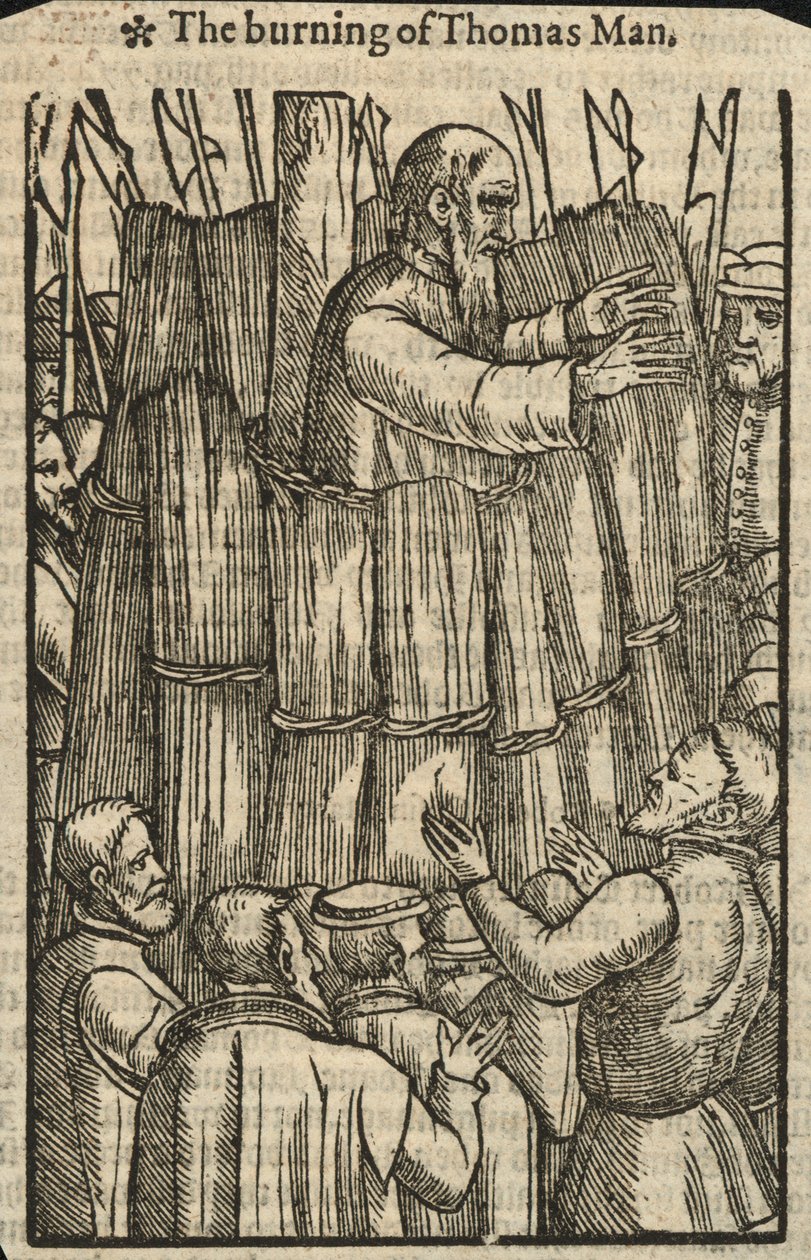Afbrændingen af Thomas Man (kobberstik) af English School