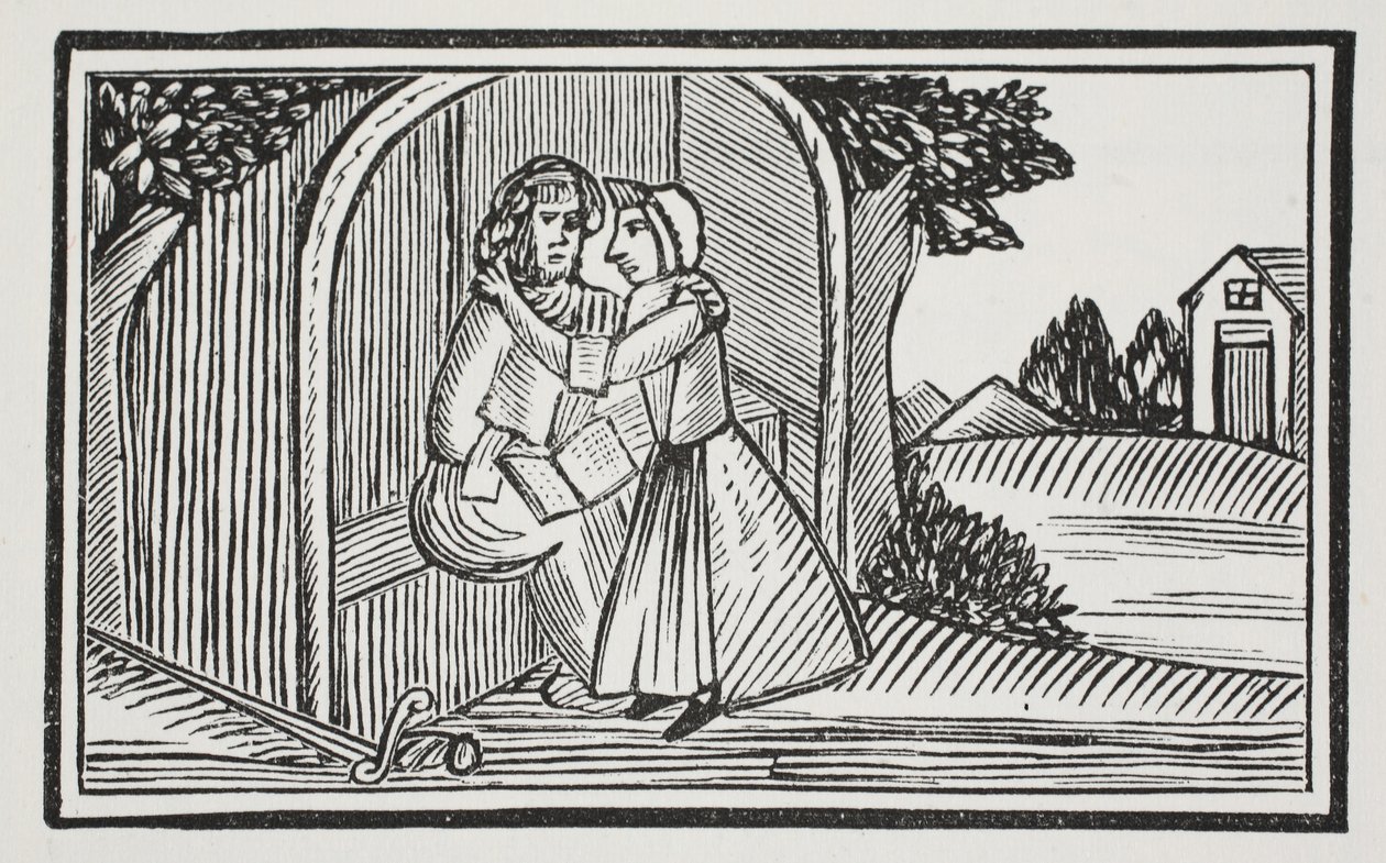 The death of Guy, illustration fra Chap-books of the Eighteenth Century af John Ashton, pub. 1882 af English School