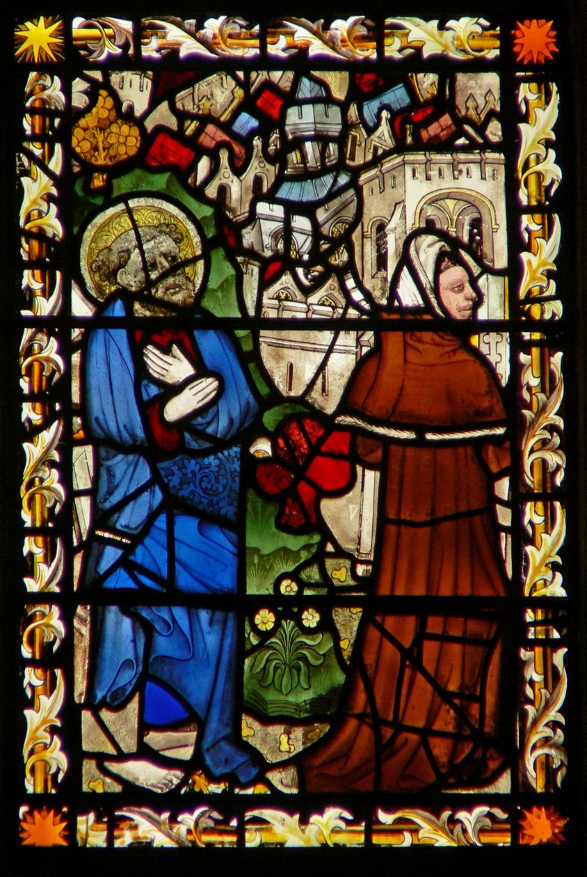 Østvinduet forestiller Sankt Peter og Simon Magus af English School
