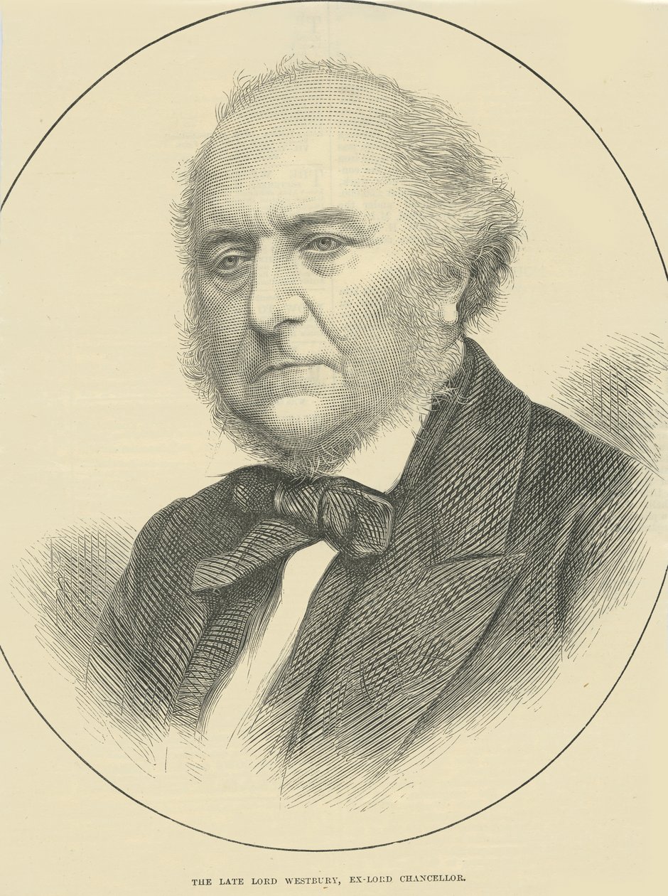 Den afdøde Lord Westbury, tidligere lordkansler (gravering) af English School