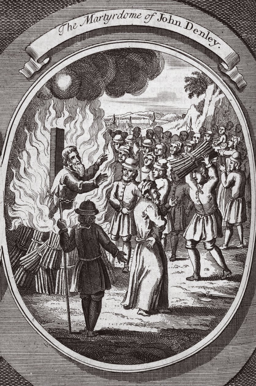 The martyrium of John Denley, illustration fra 