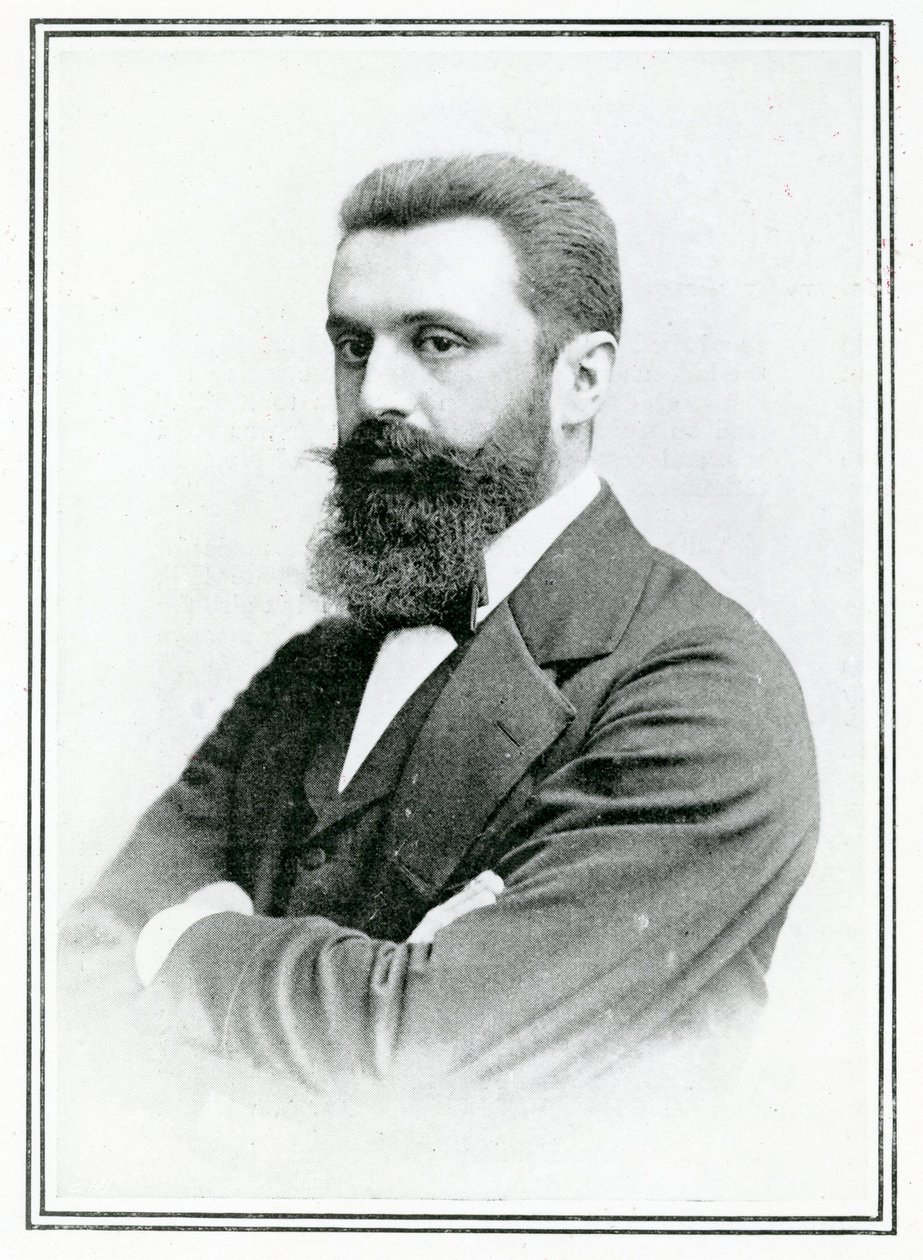 Theodor Herzl (1860-1904) (s/h foto) af English School