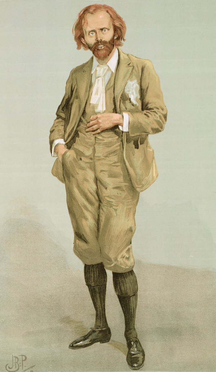 Thomas Hall Caine (1853-1931) illustration fra Men of the Day, offentliggjort i Punch Magazine, juli 1896 af English School