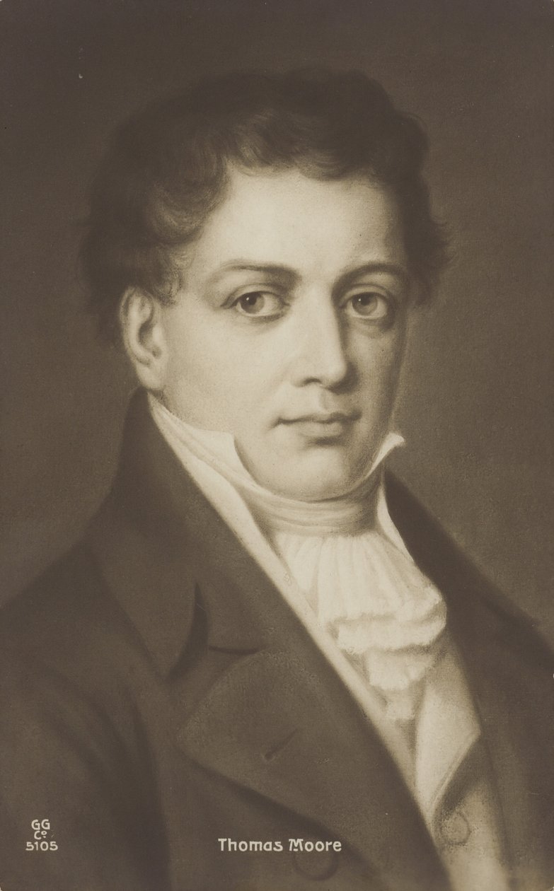 Thomas Moore (1779-1852), irsk digter, sanger og entertainer (litografi) af English School