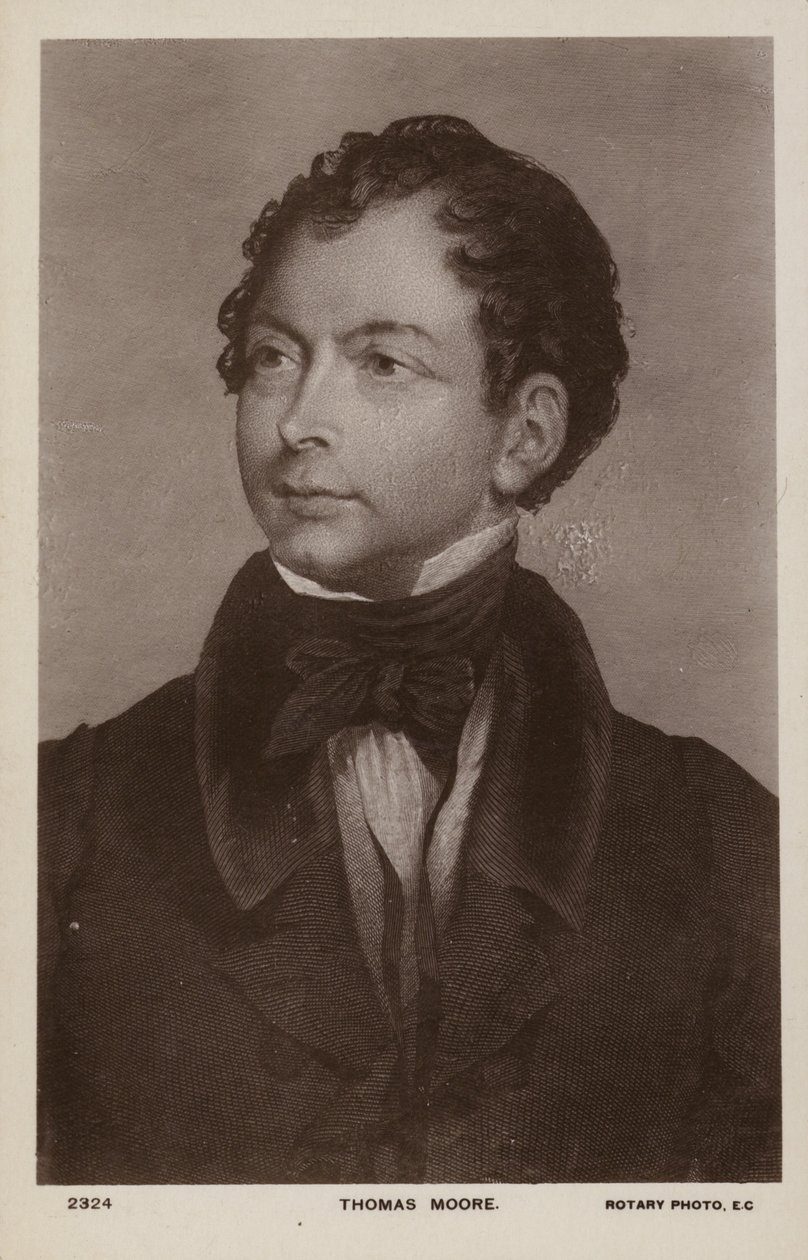 Thomas Moore (1779-1852), irsk digter, sanger og entertainer (litografi) af English School