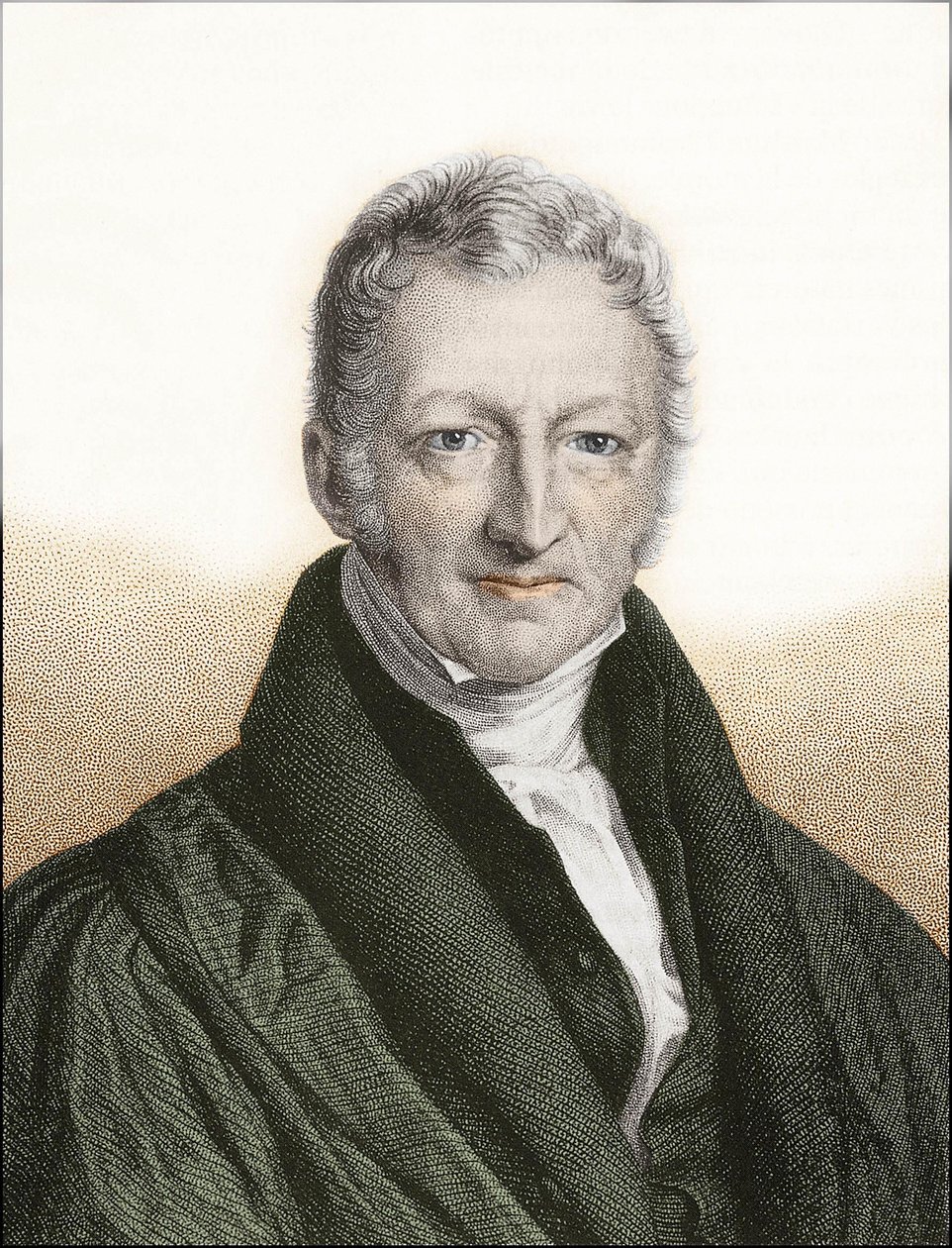 Thomas Robert Malthus (farvet gravering) af English School