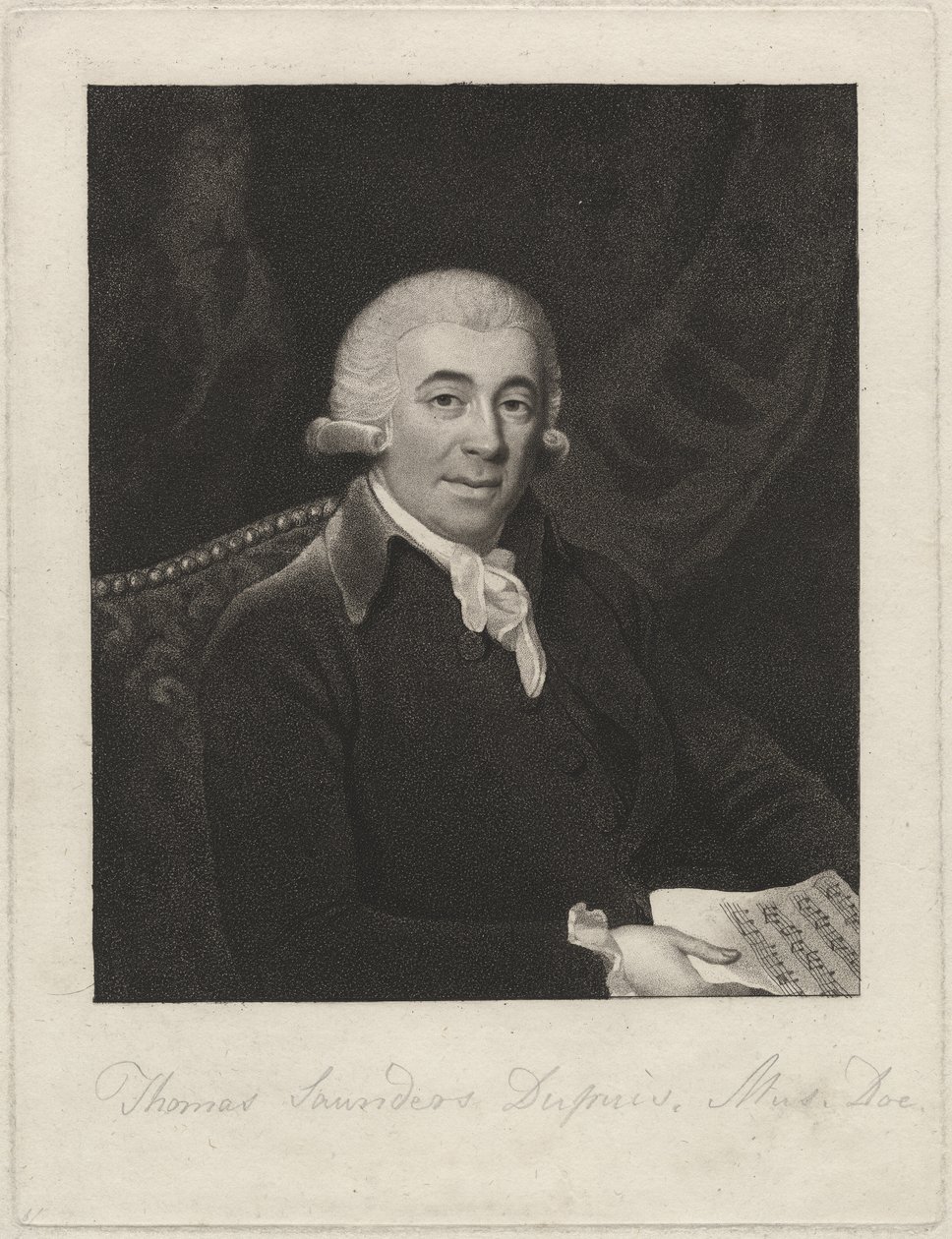 Thomas Saunders Dupuis, ca. 1800 (stipstik) af English School