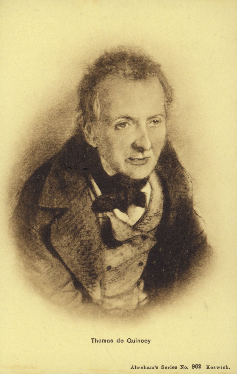 Thomas de Quincey (1785-1859), engelsk essayist (litografi) af English School