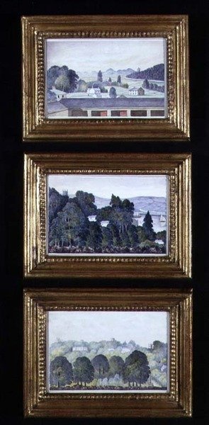 Three Woodland Landscapes, ca. 1840 (akvarel på papir) af English School