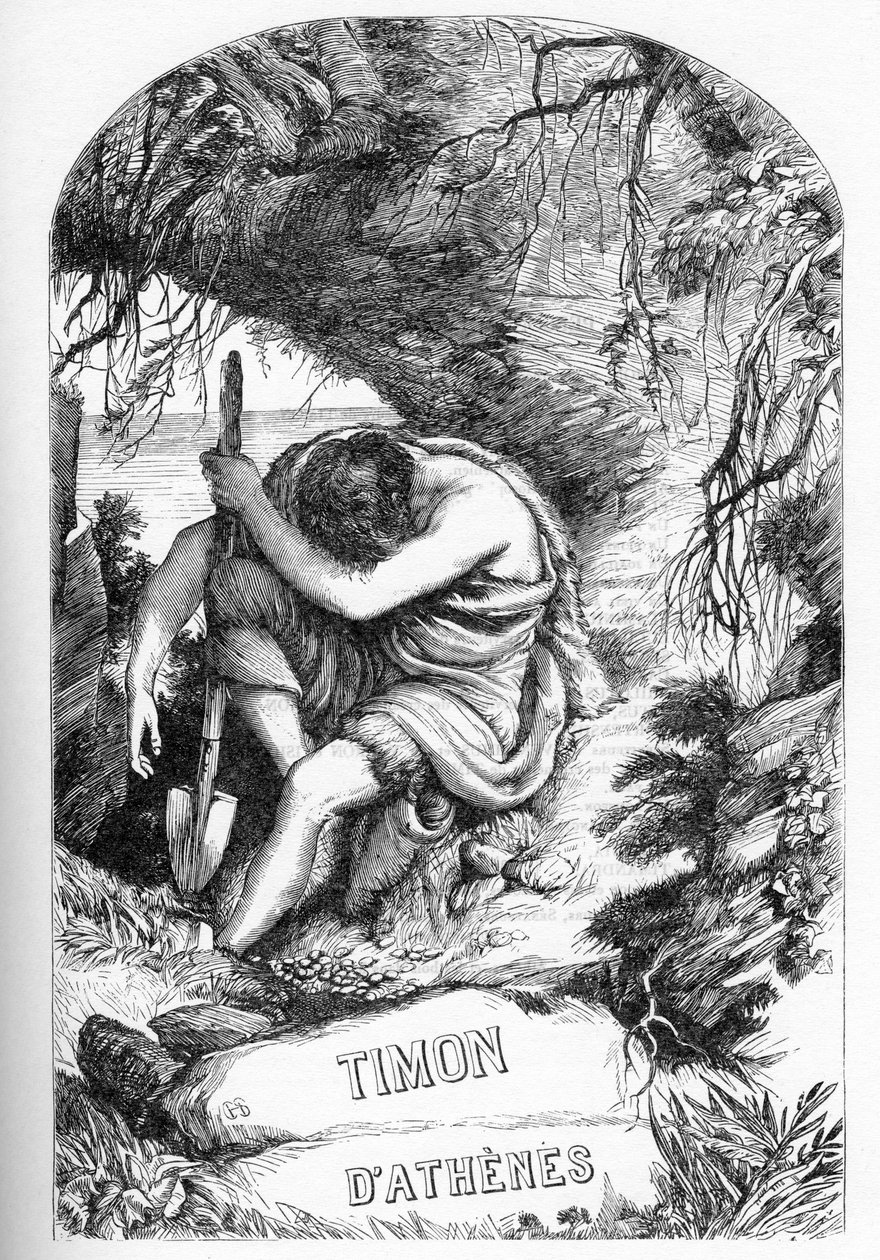 Timon of Athens (The Life of Tymon of Athens) - Illustration i "" Completes de William Shakespeare""" 1866 - Illustrationerne og den generelle form for denne udgave er lånt fra Cassells illustrerede Shakespeare, udgivet i London af English School