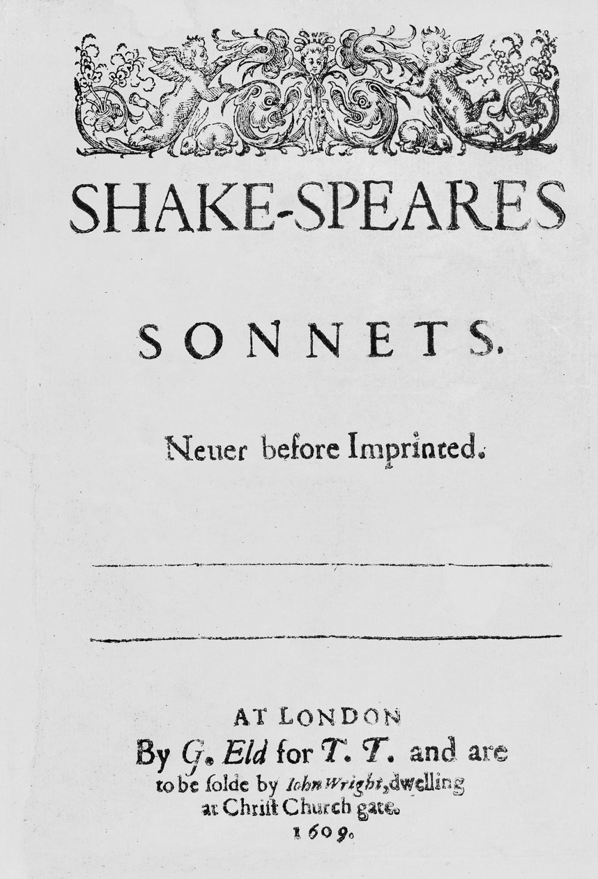 Titelblad til Shakespeares sonetter af English School