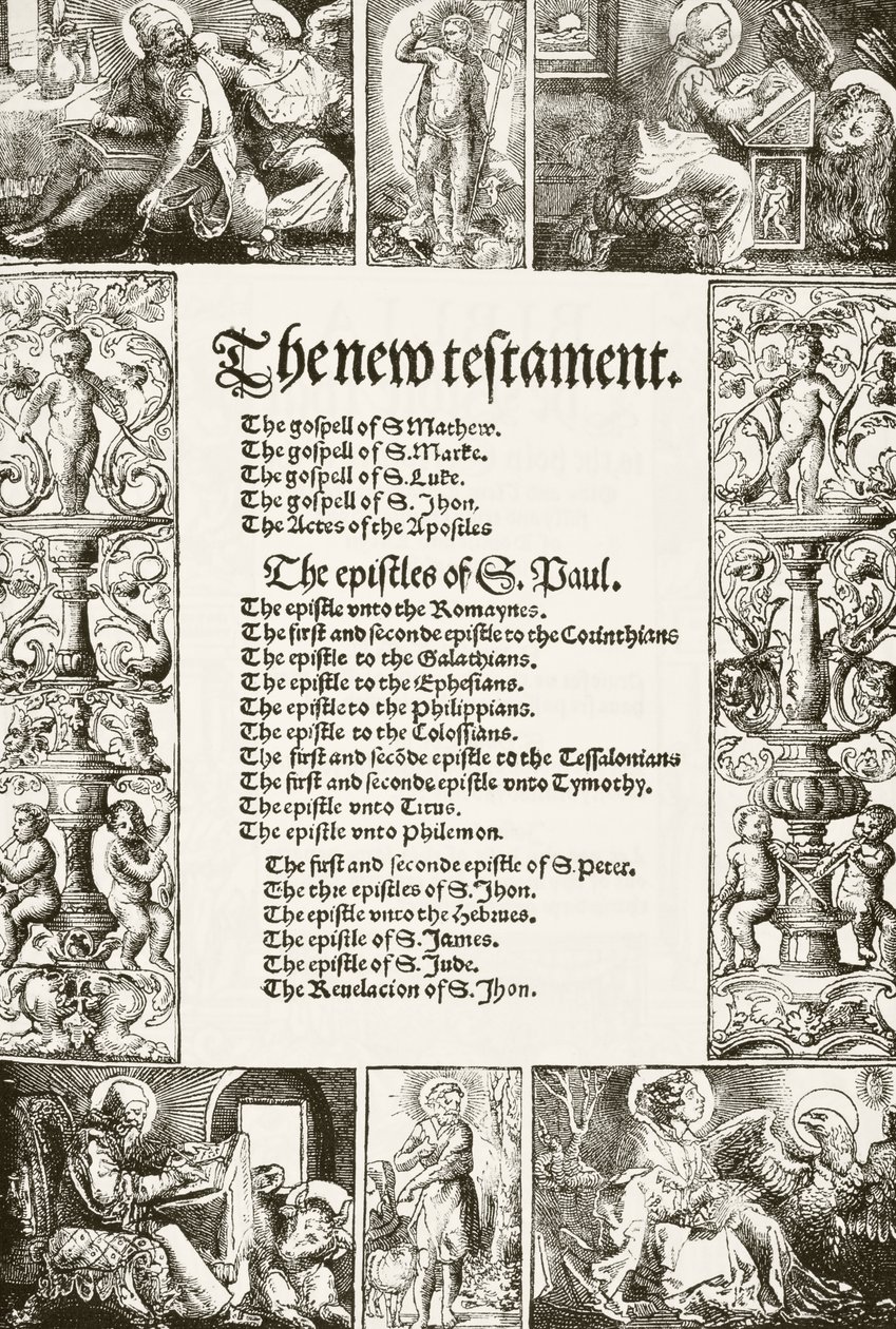 Titelside af William Tyndales Nye Testamente, trykt i 1530