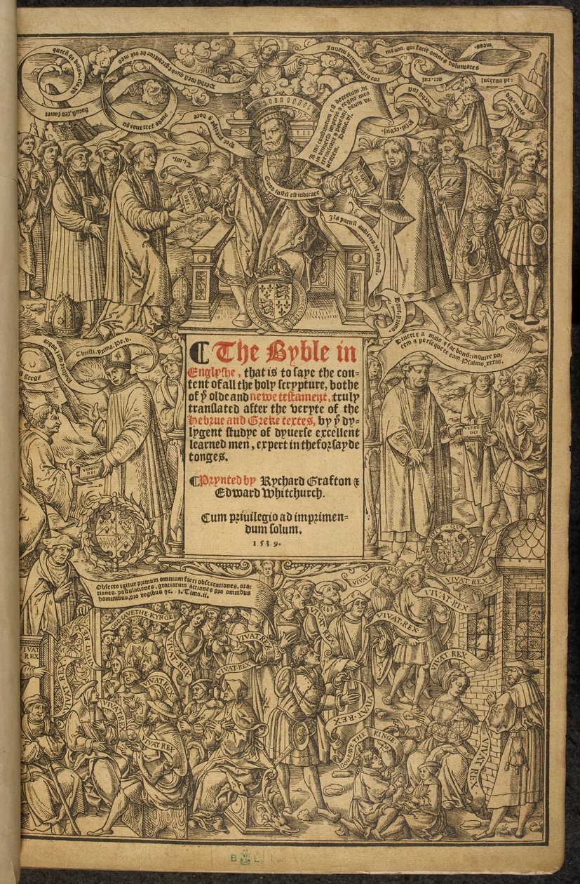 Titelblad til Den Store Bibel, nogle gange kendt som 