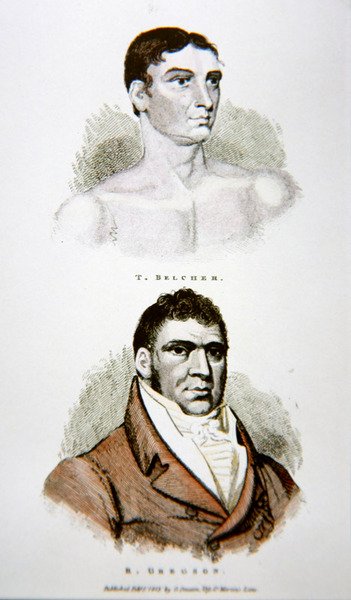 Tom Belcher og Gregson, fra et tryk udgivet i 1813 (farve litho) af English School