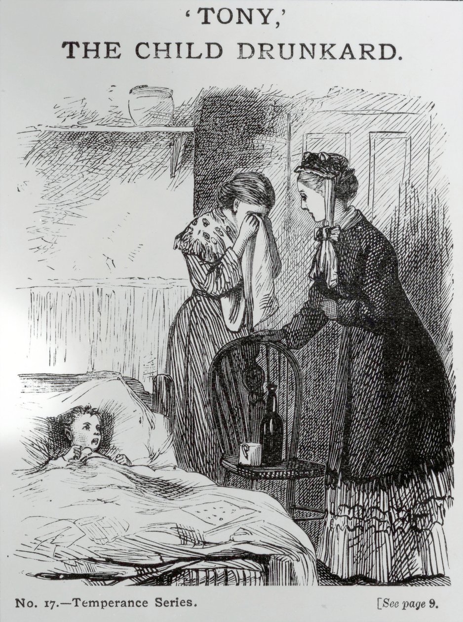 Tony, barnet drukkenbolt, ca. 1860 af English School