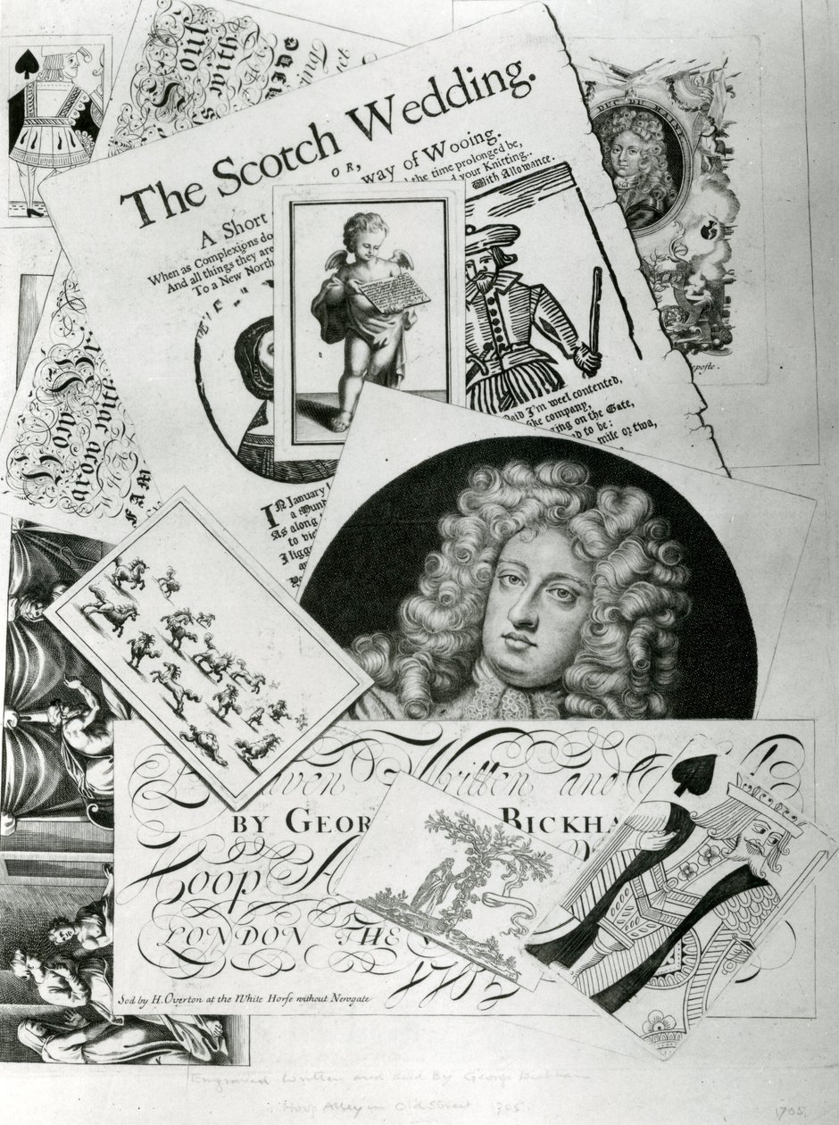 Handelskort, graveret af George Bickman (gravering) af English School