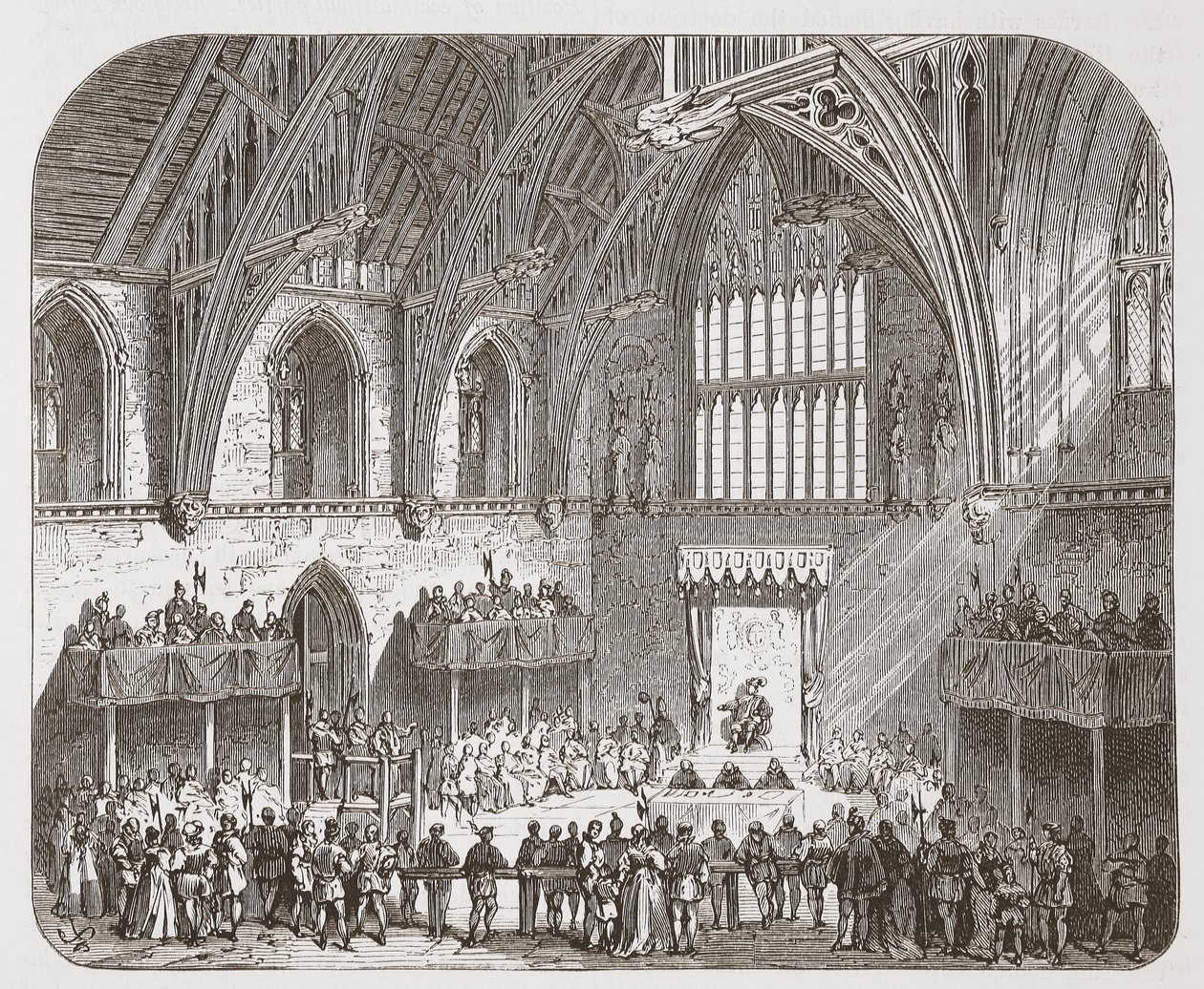 Retssagen mod Lambert i Westminster Hall af English School