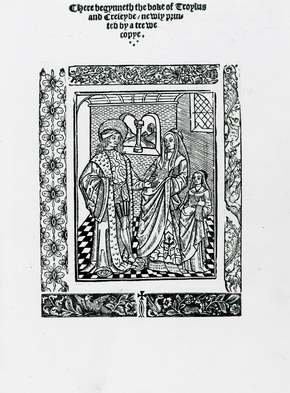 Troylus og Creseyde af Geoffrey Chaucer (træsnit) af English School