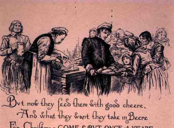 Tudor Christmas Cheer (gravering) af English School