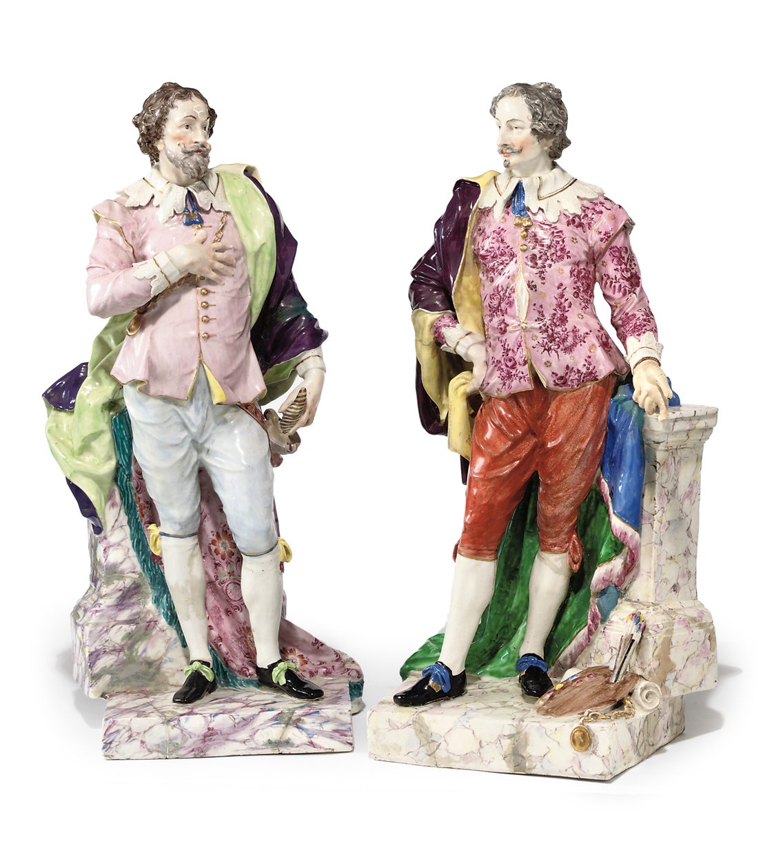 To historiske skikkelser af herrer, ca. 1810 af English School