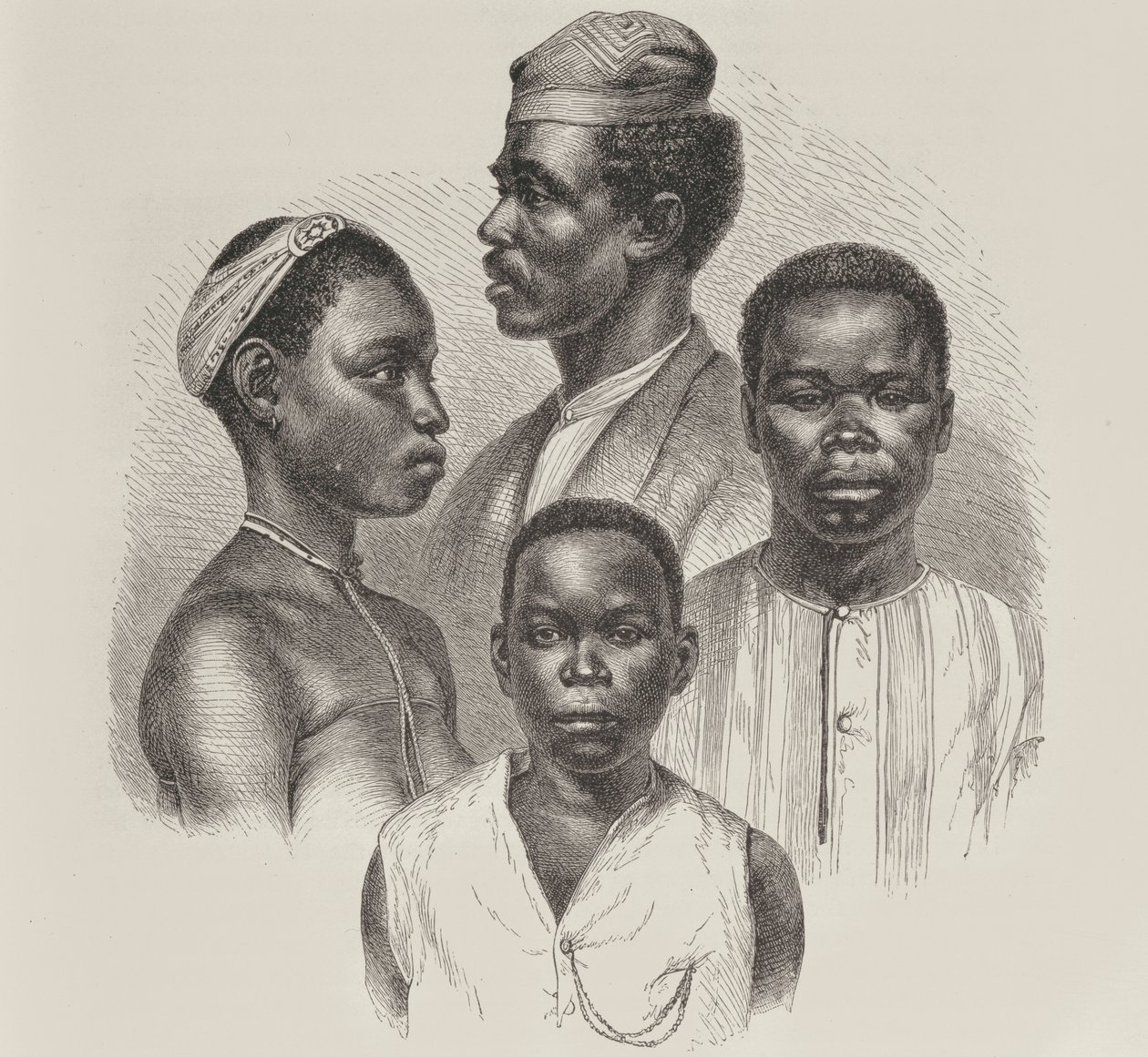 Typer fra Loangokysten, fra menneskehedens historie, bind III, af prof. Friedrich Ratzel, 1898 af English School
