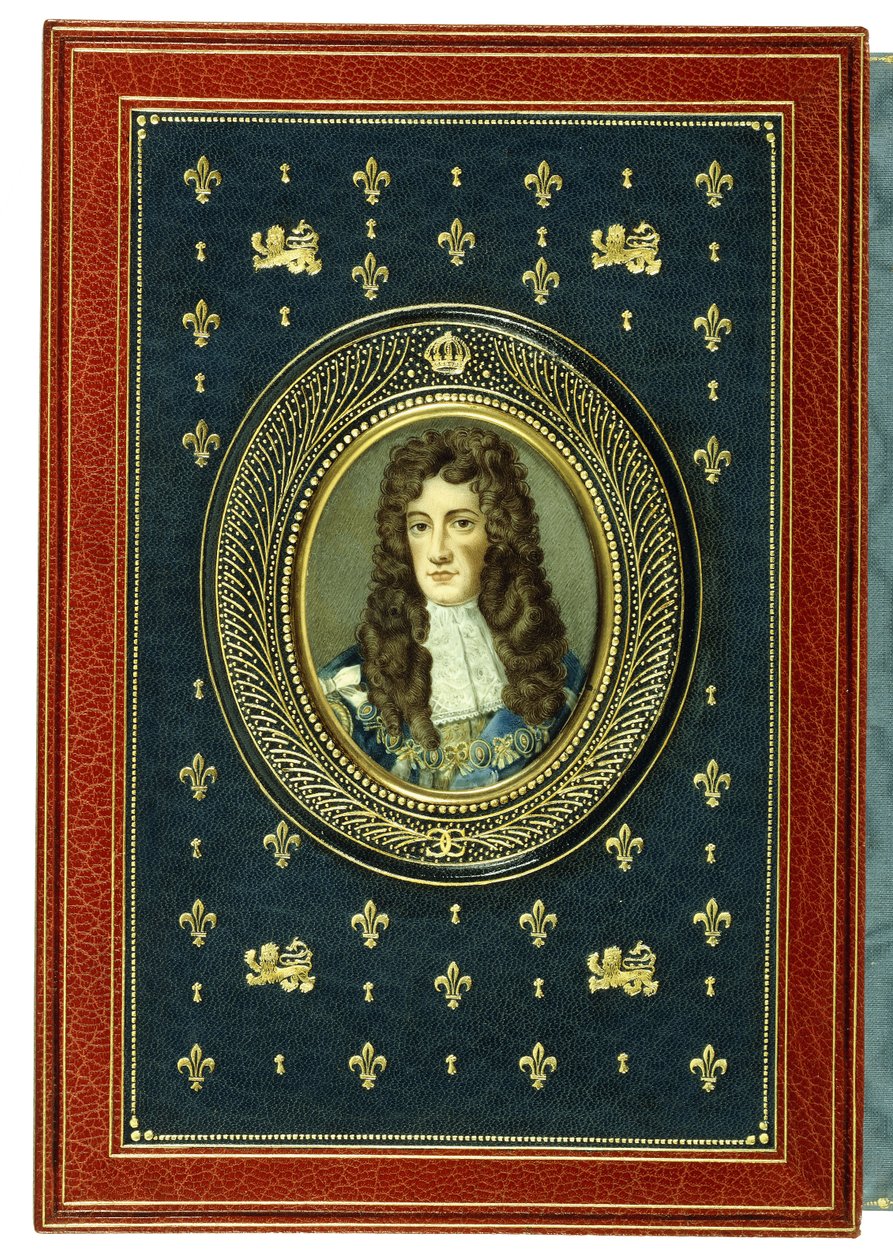 Øverste omslag, med oval portrætminiature af Charles II, 1902 af English School