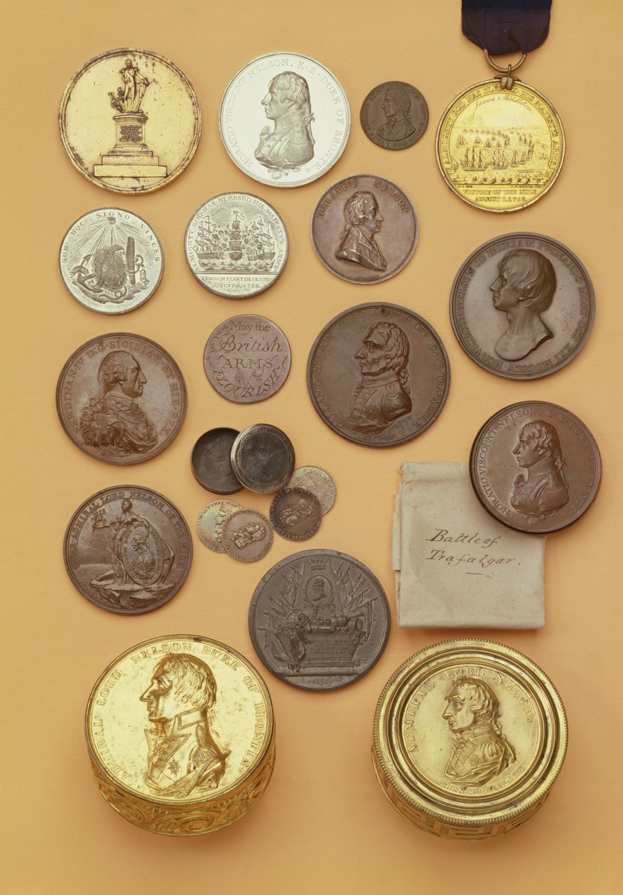 Forskellige medaljer relateret til admiral Lord Nelson, 1798-1805 (metal) af English School