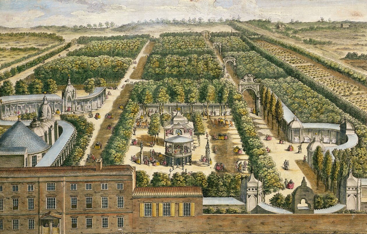 Vauxhall Gardens, Lambeth, 1751 af English School