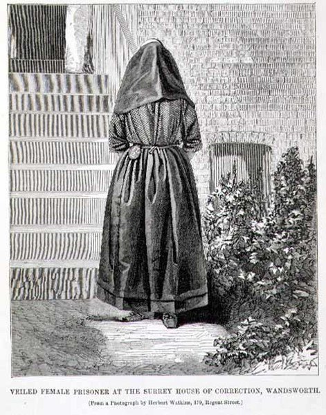 Tilsløret kvindelig fange i Surrey House of Correction, Wandsworth, fra 