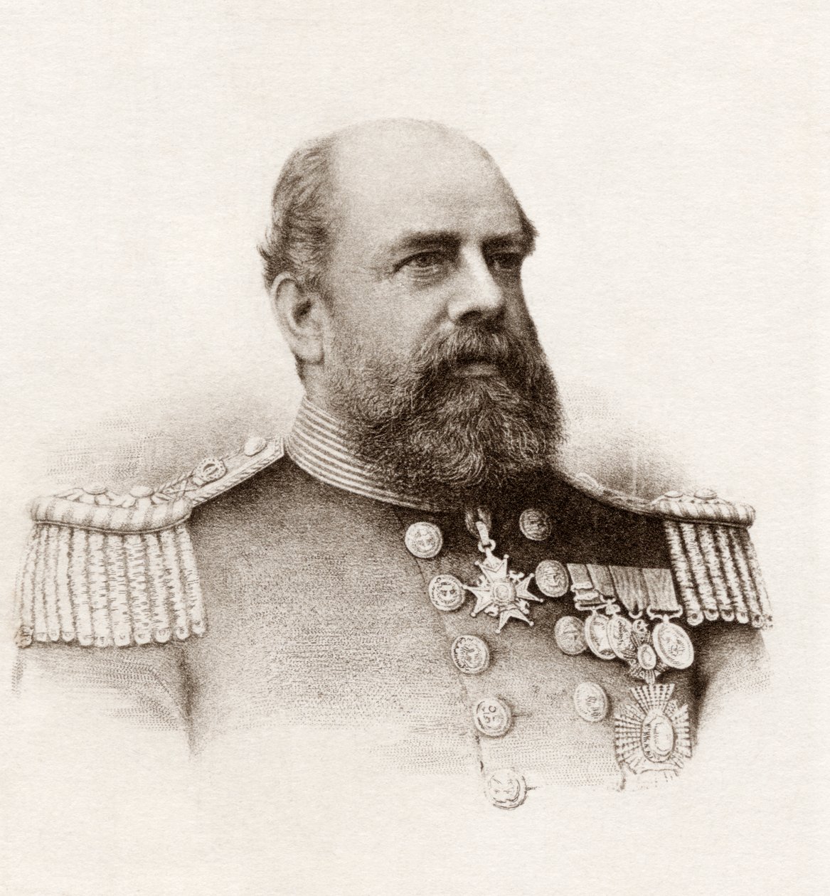Viceadmiral Sir George Tryon (litho) af English School