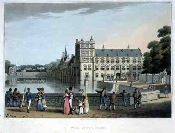 Udsigt i Haag, pub. af Robert Bowyer (1758-1834) af English School
