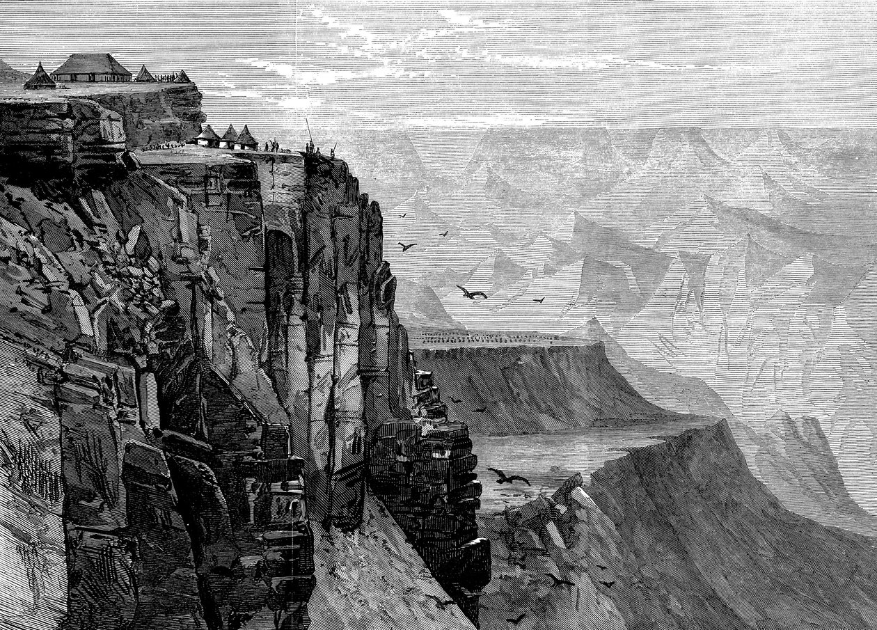 Udsigt fra et punkt nær Kings House, fra The British Expedition til Abessinien, 1868 af English School