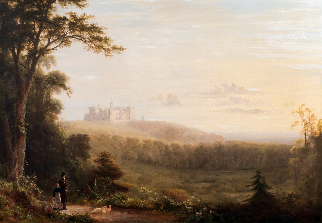 Udsigt over Belvoir-slottet, ca. 1820 af English School