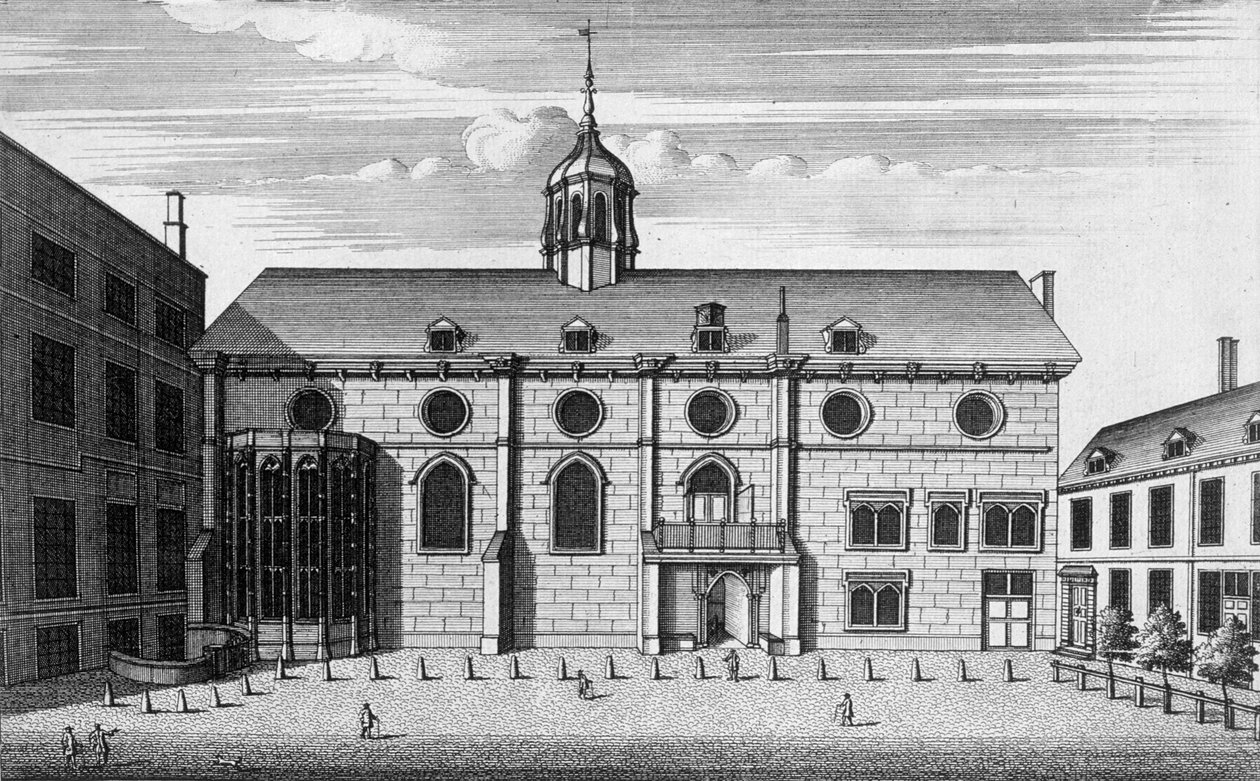 Udsigt over Grocers Hall på det tidspunkt, hvor den husede Bank of England, ca. 1730 af English School