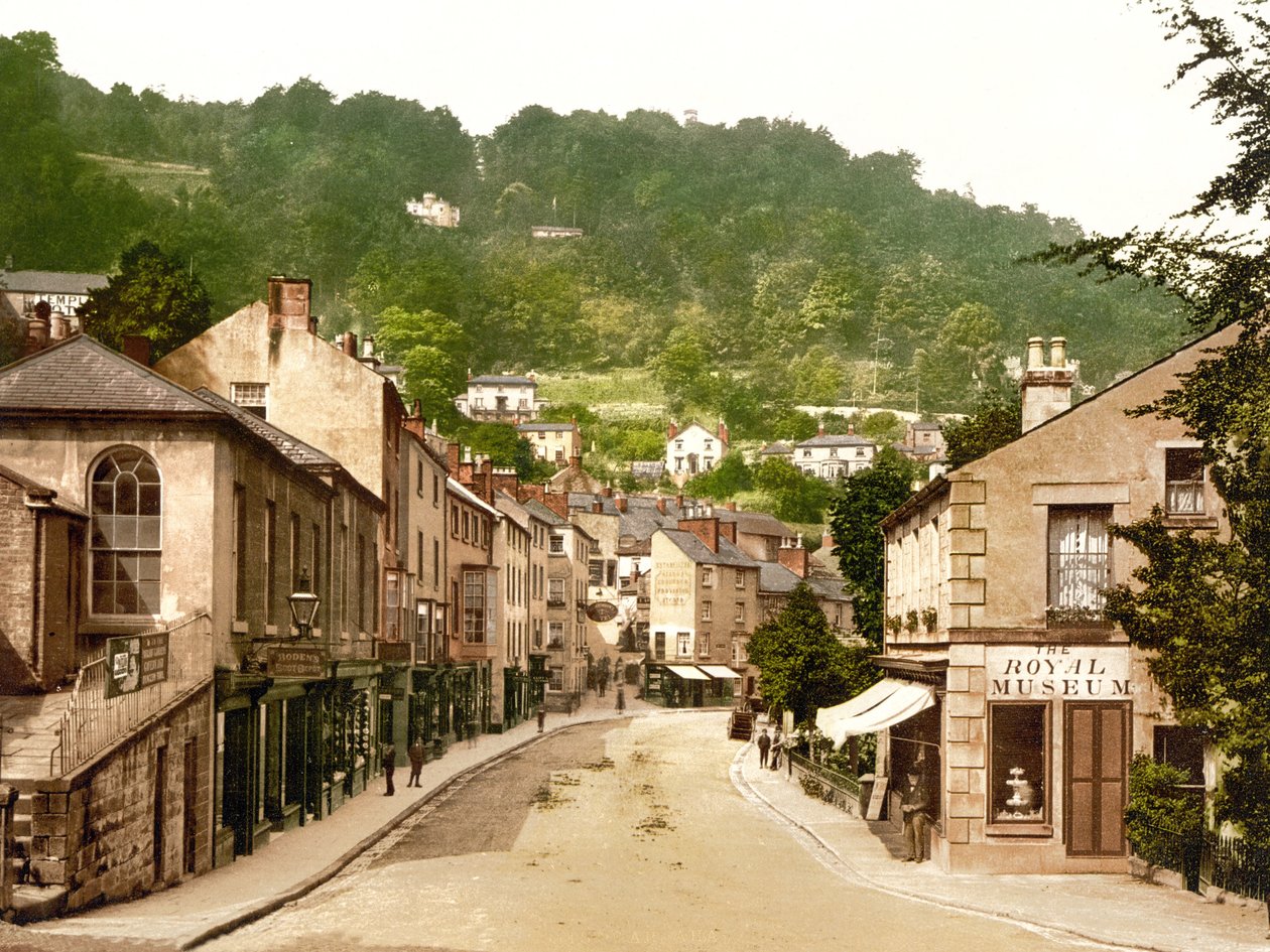 Udsigt over Matlock Bath (håndfarvet foto) af English School