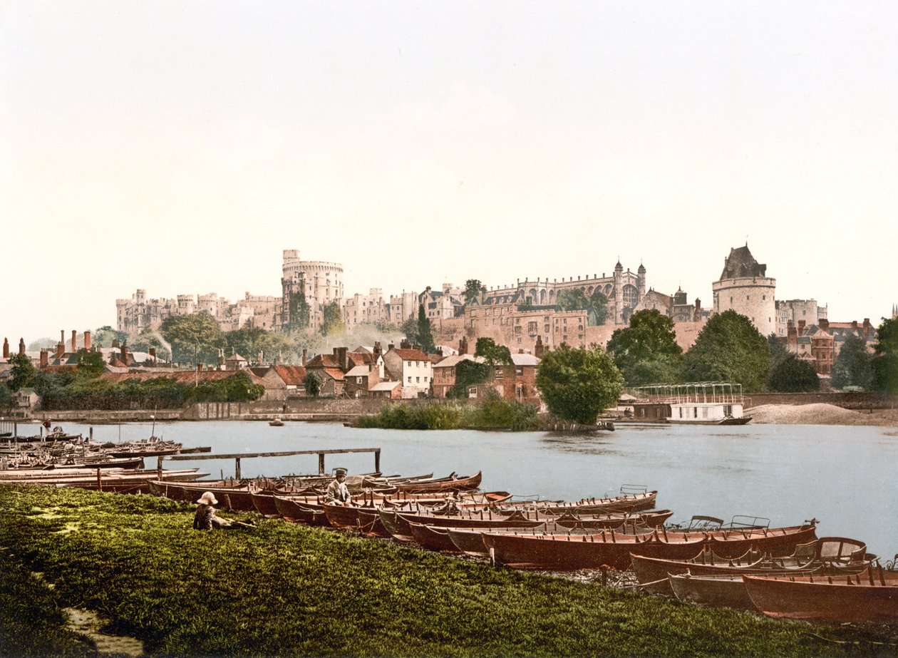 Udsigt over Windsor (håndfarvet foto) af English School