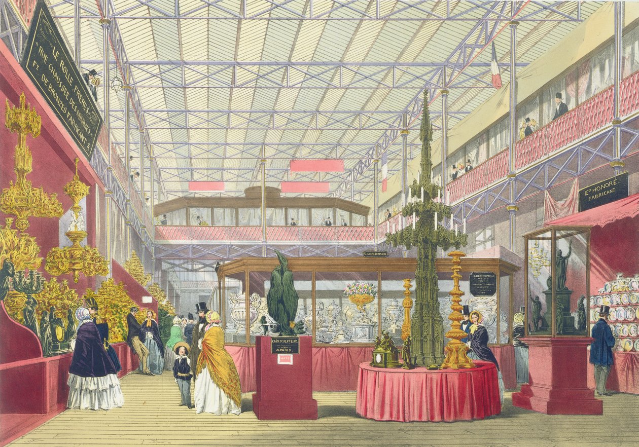 Udsigt over den franske del af den store udstilling i 1851, fra Dickinsons Comprehensive Pictures af English School