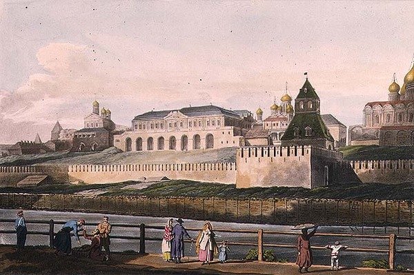 Udsigt over det kejserlige palads i Kreml i Moskva, plade 7 fra 
