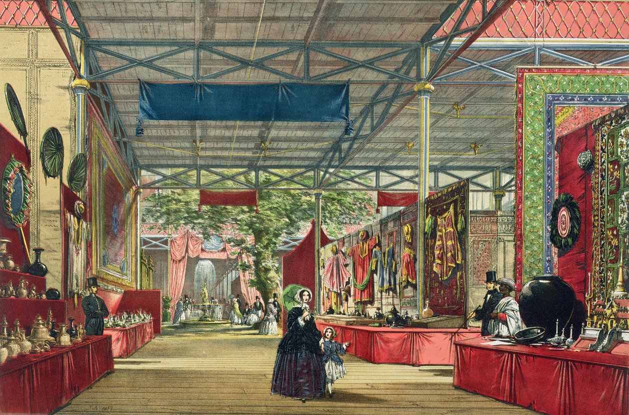 Udsigt over Indien-delen af den store udstilling i 1851, fra Dickinsons Comprehensive Pictures af English School