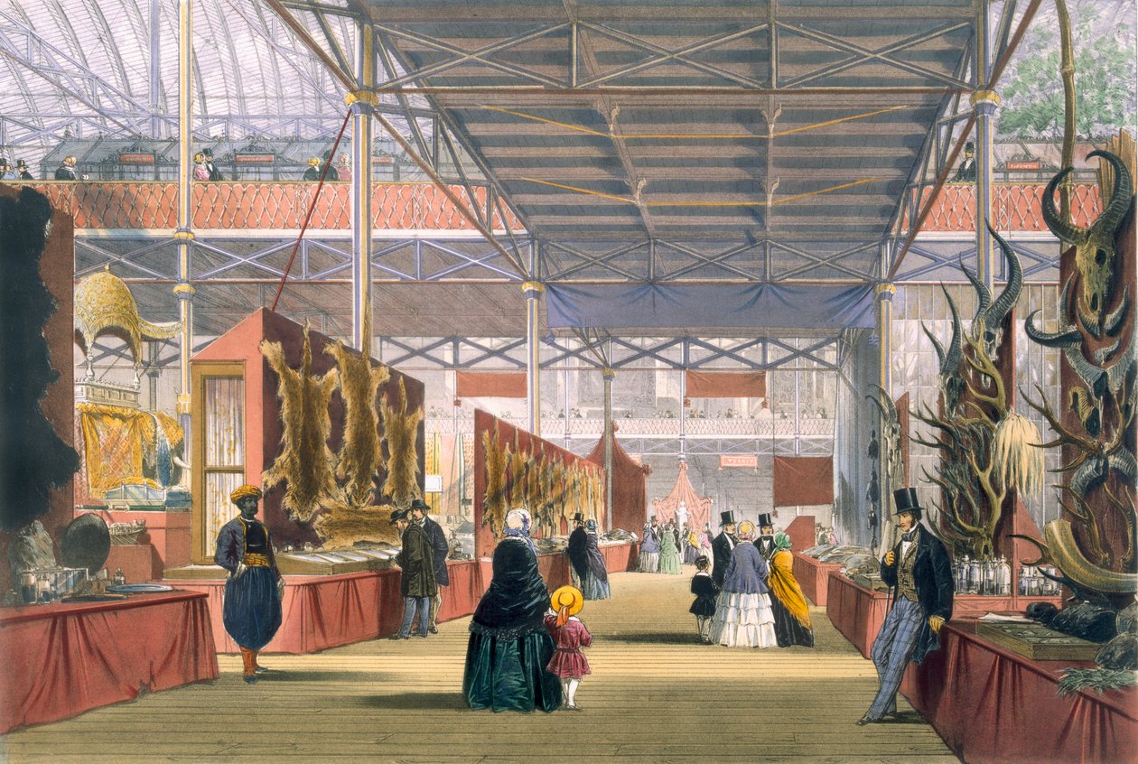 Udsigt over Indien-delen af den store udstilling i 1851, fra Dickinsons Comprehensive Pictures af English School