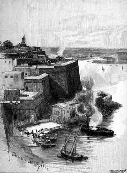 Udsigt over karantænehavnen, Valetta, Malta, fra "The Picturesque Mediterranean", bind 3, udgivet af Cassell and Co. Ltd. af English School