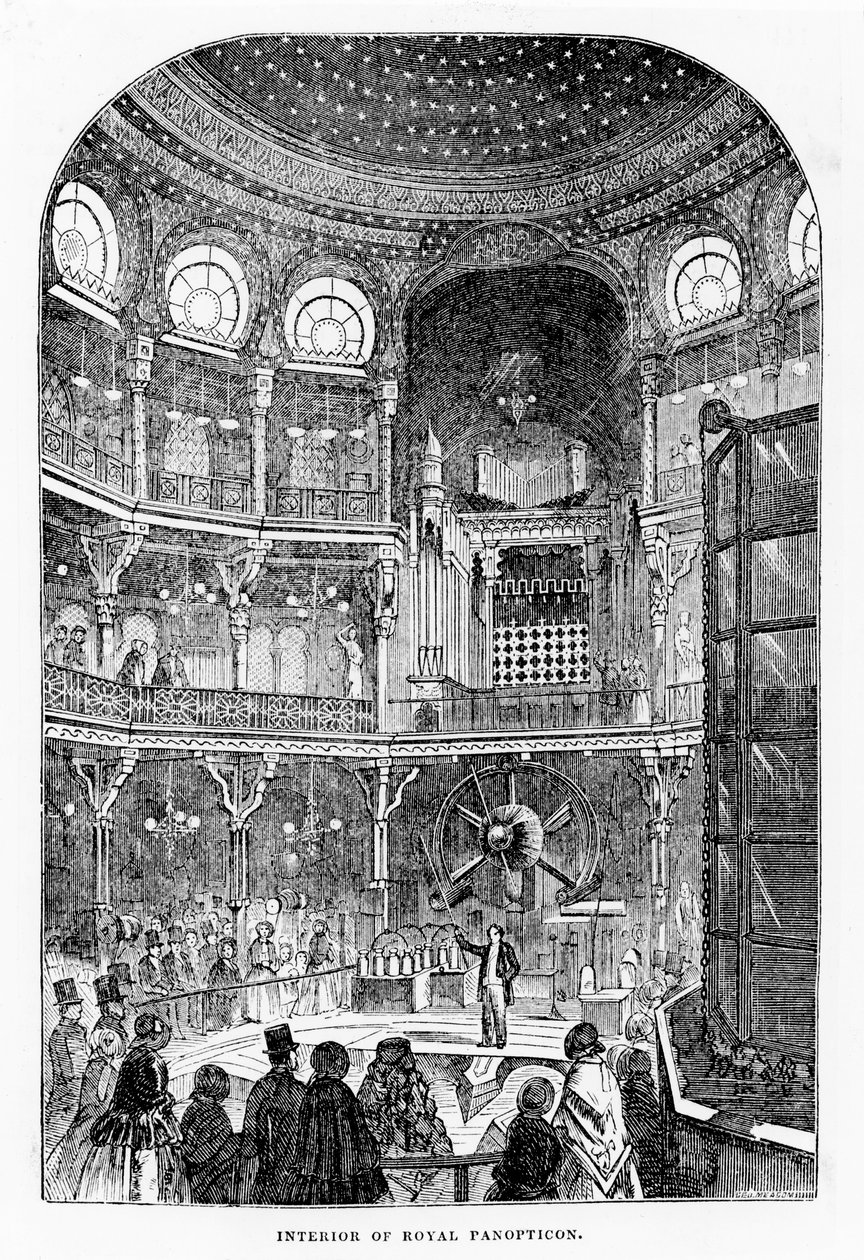 Udsigt over Royal Panopticon of Science and Art, ca. 1855 (litografi) af English School