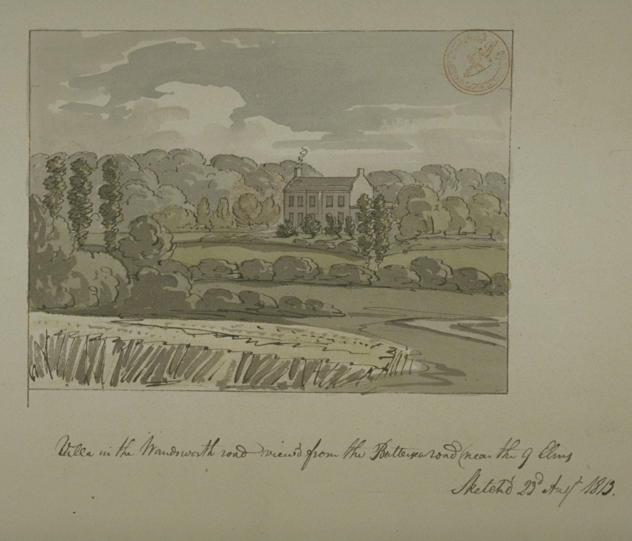 Villa i Wandsworth Road, Nine Elms (akvarel på papir) af English School
