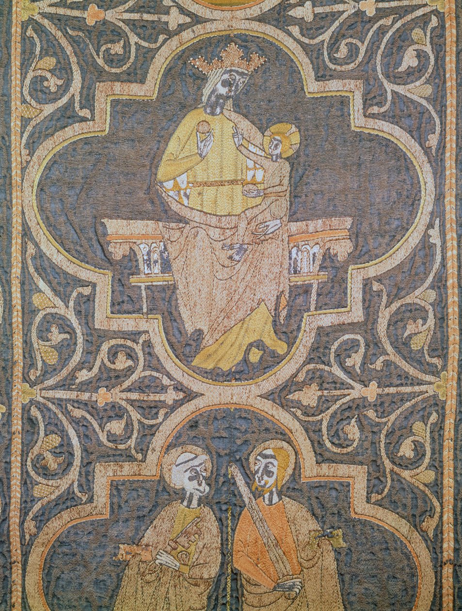 Jomfru og barn, detalje fra Clare Chasuble, ca. 1272-94 af English School