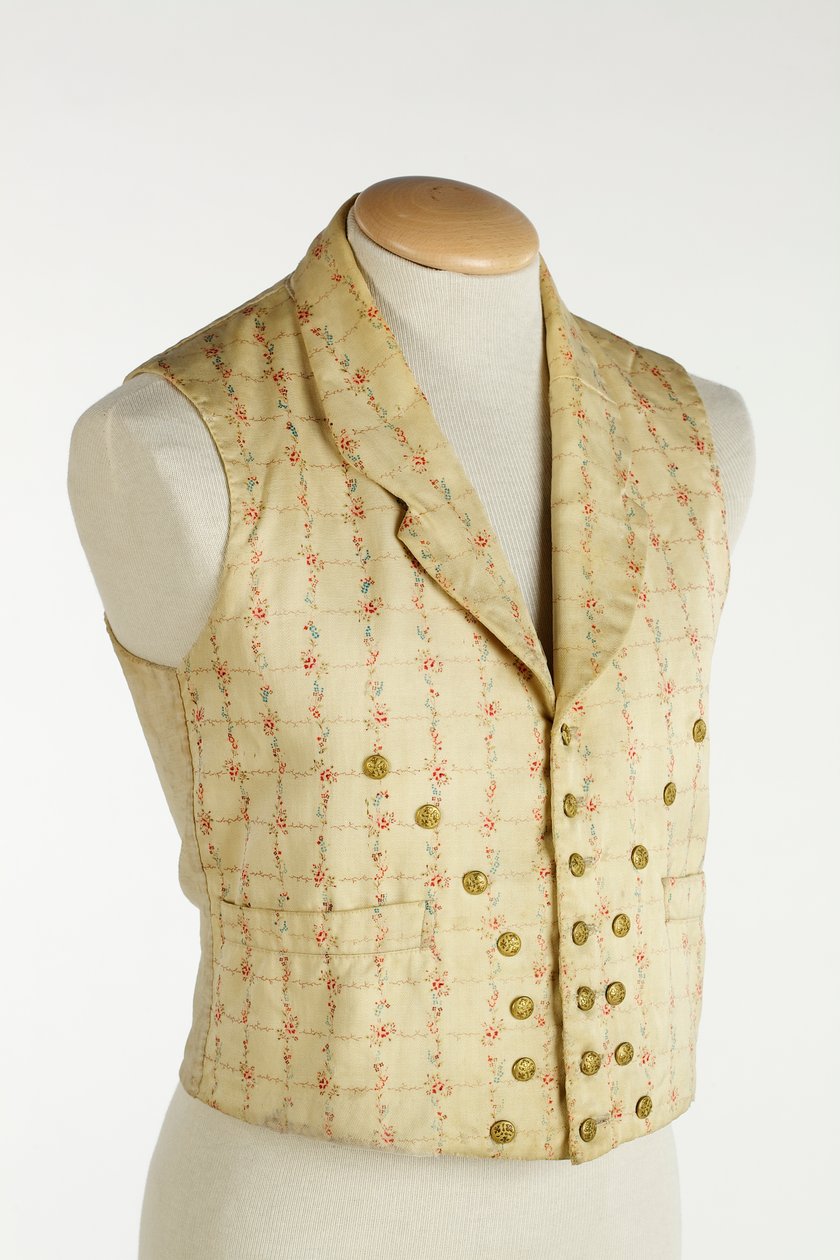 Vest med blomstermønster, 1855 (uld) af English School