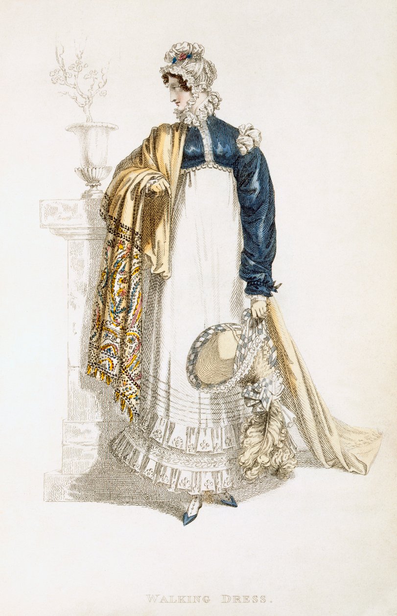 Gåkjole, modetallerken fra Ackermanns Repository of Arts af English School