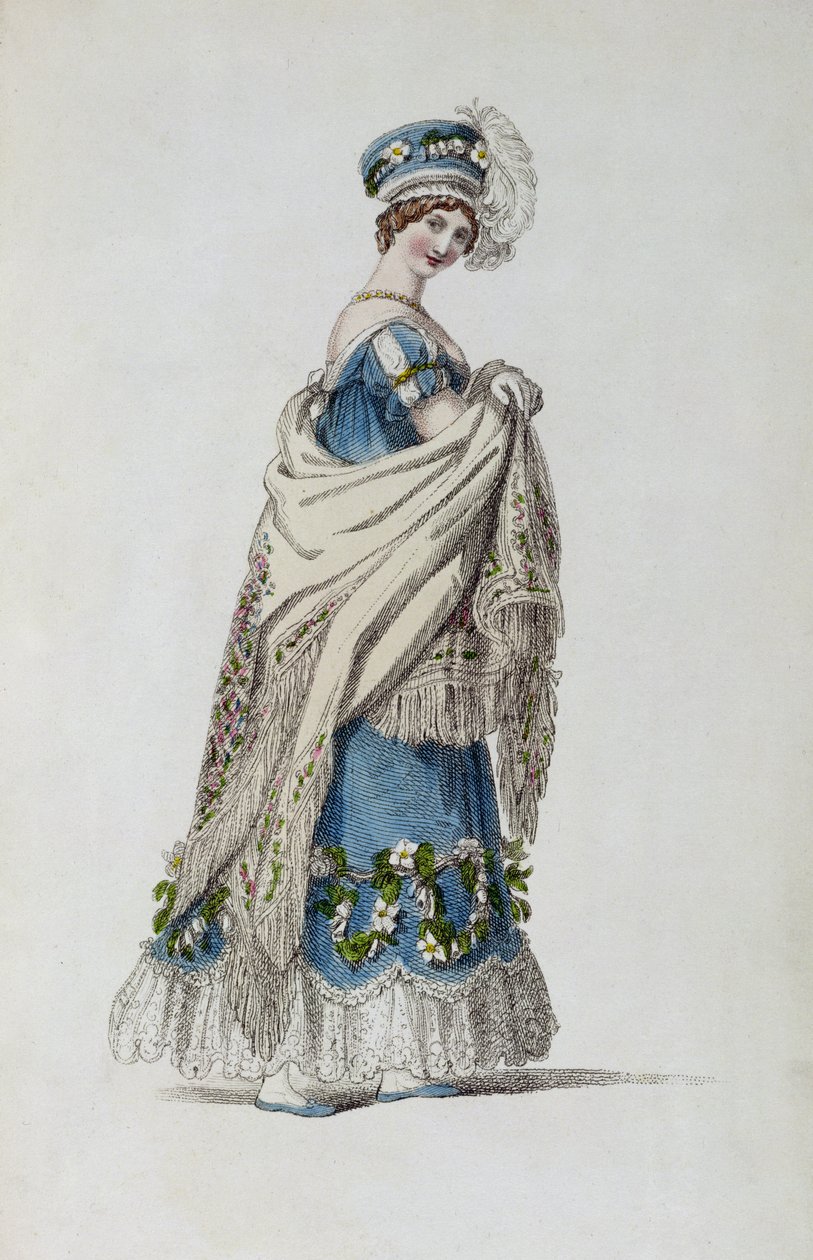 Gåkjole, modetallerken fra Ackermanns Repository of Arts af English School