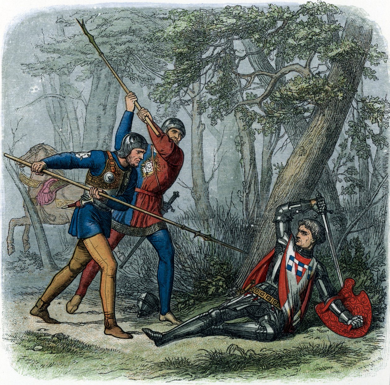 War of the Roses: The Death of Warwick, illustration fra 