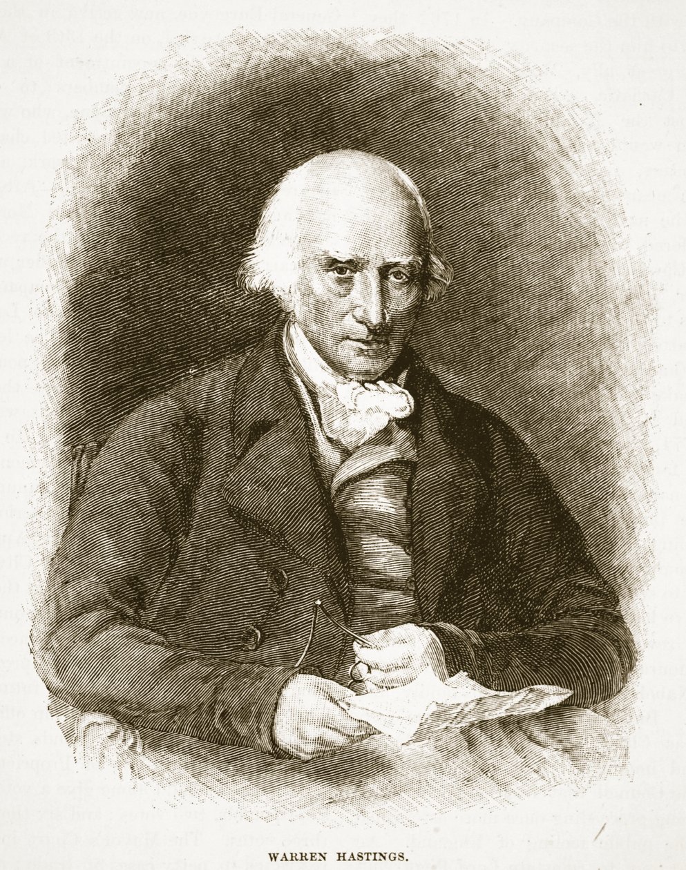 Warren Hastings, illustration fra Cassells Illustrated History of England (sepia foto) af English School