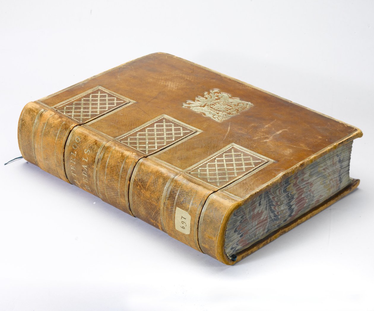 Waterloo Medal Roll, ca. 1815 (pen & blæk på papir i et læderindbundet bind) af English School